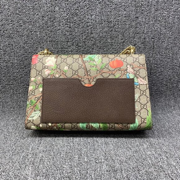 100% Authentic GUCCI Padlock Multicolor Tian Print GG Canvas Shoulder Bag - Picture 2 of 16